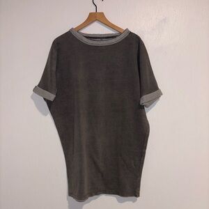 UO Silence and Noise Grey Raw Edge Shirt Dress Size Small